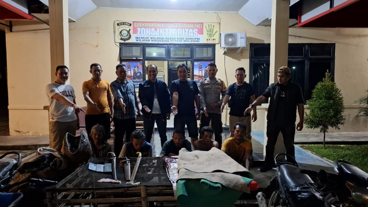 Gerebek Lokasi Judi Sabung Ayam, Polsek Muara Kelingi Polres Musi Rawas Tangkap Lima Pelaku Beserta Perlengkapan Judi