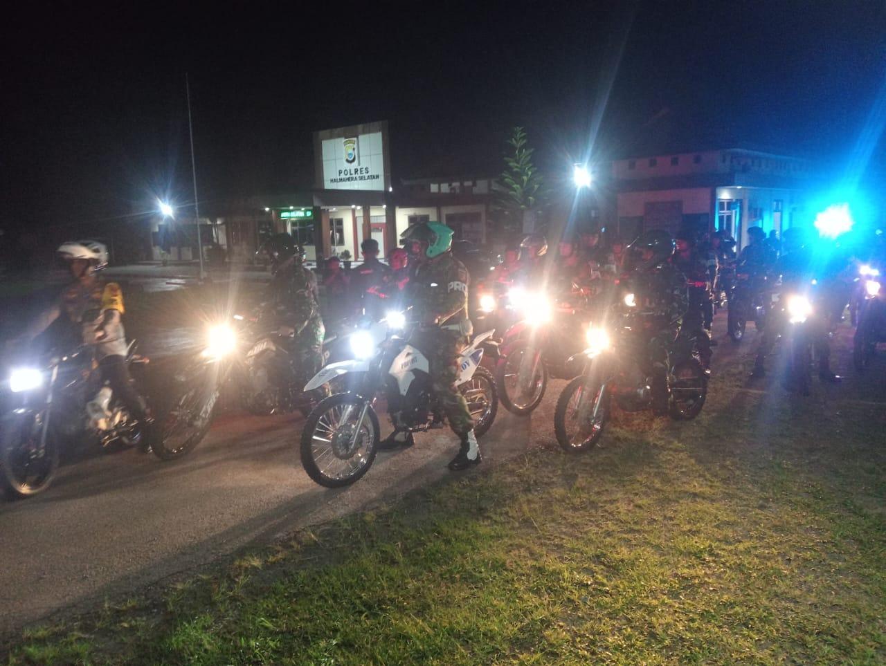 Cipta Kondisi Jelang Lebaran, Dandim 1509/Labuha dan Kapolres Halsel Pimpin Patroli Gabungan