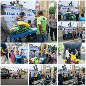 Polres Sabang Gelar Gebrakan Pangan Murah, 2 Ton Beras Bulog Ludes Diserbu Warga