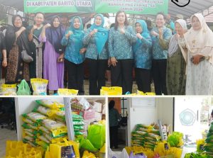 TP PKK Barito Utara Peringati HKG ke-54 dengan Panen Pakcoy, Pasar Murah dan Bantuan Sosial